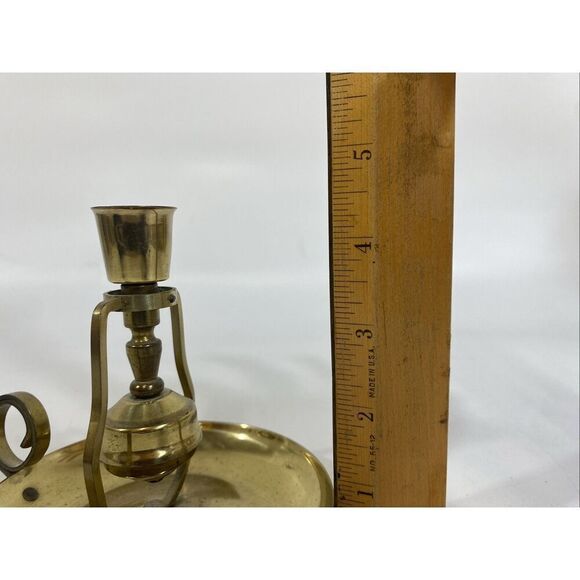 Vintage English Nautical Ship Boat Brass Weighted Swinging Taper Candle Holder - Picture 10 of 10